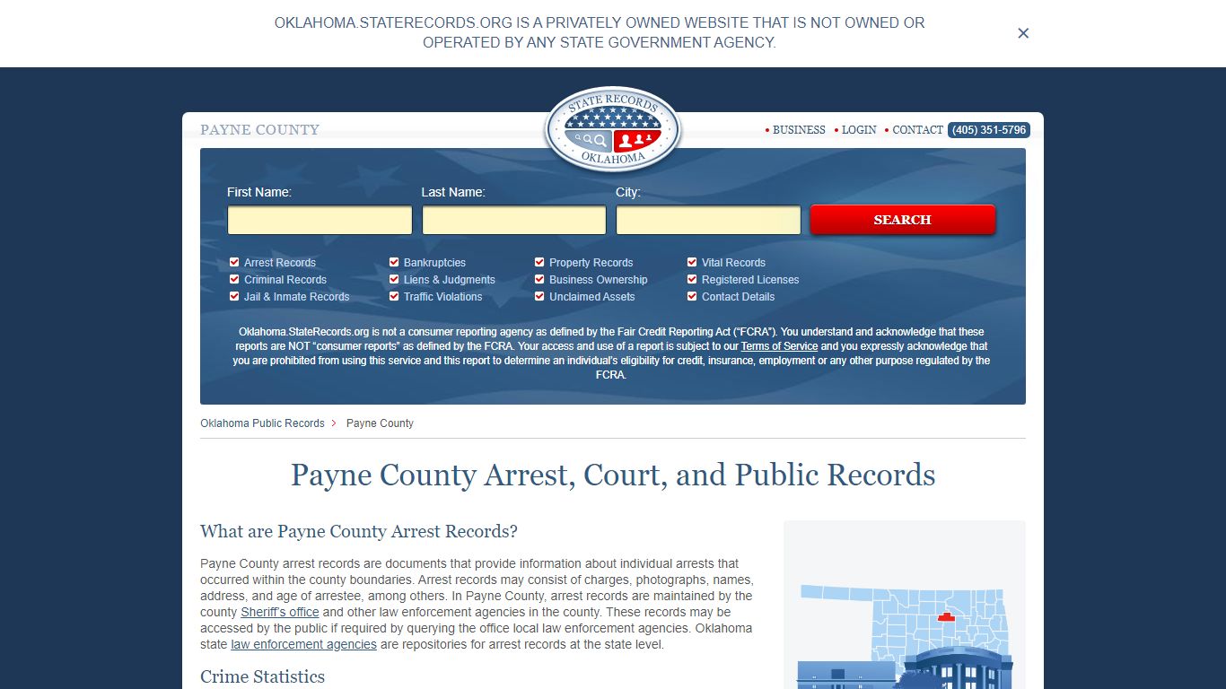 Payne County Arrest, Court, and Public Records